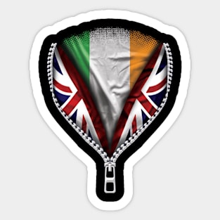 Irish Flag  Ireland Flag zipped British Flag - Gift for Irish From Ireland Sticker